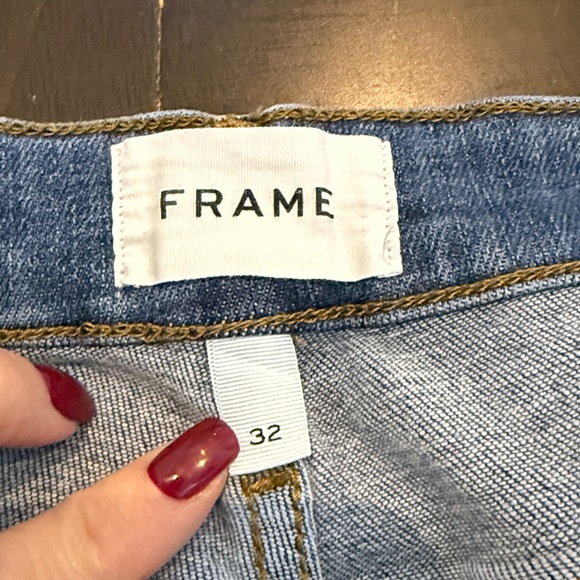 Frame Denim LeHigh Straight Jeans in Classic Blue - Picture 3 of 9